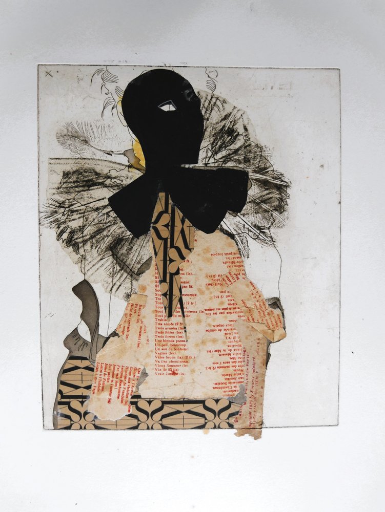 Masked Figure Collage by Doris Schmitz