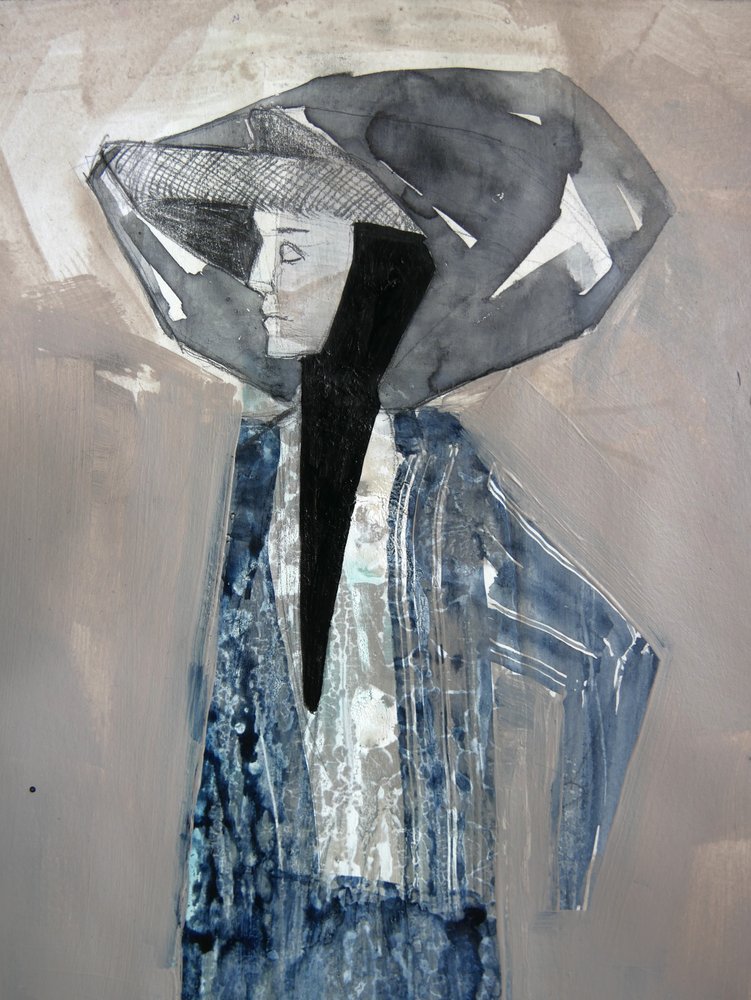 Mysterious Woman in Hat by Doris Schmitz