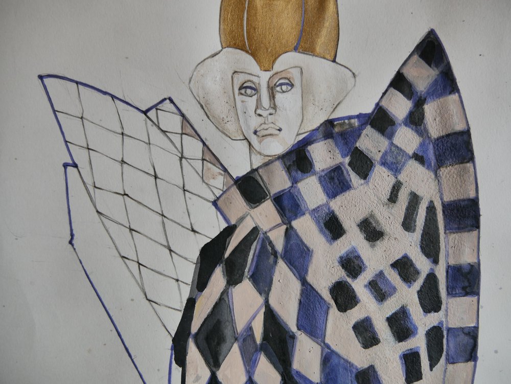 Mystic Harlequin Figure by Doris Schmitz