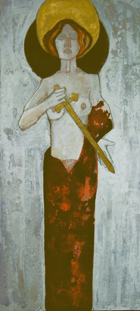 Sacred Warrior with Sword by Doris Schmitz