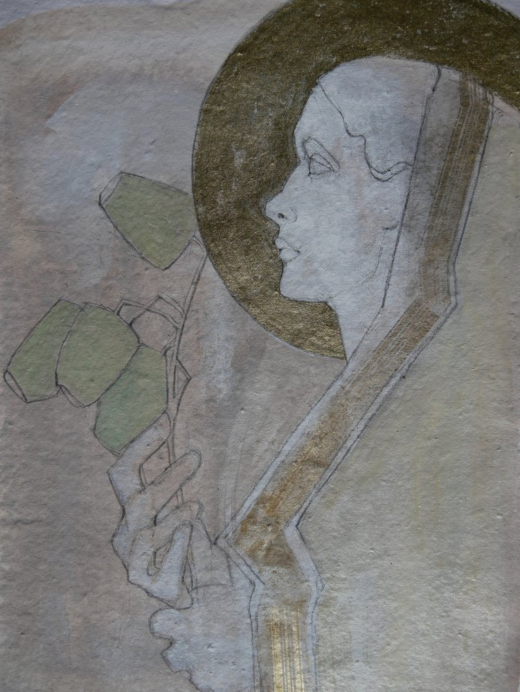 Woman with Golden Halo by Doris Schmitz