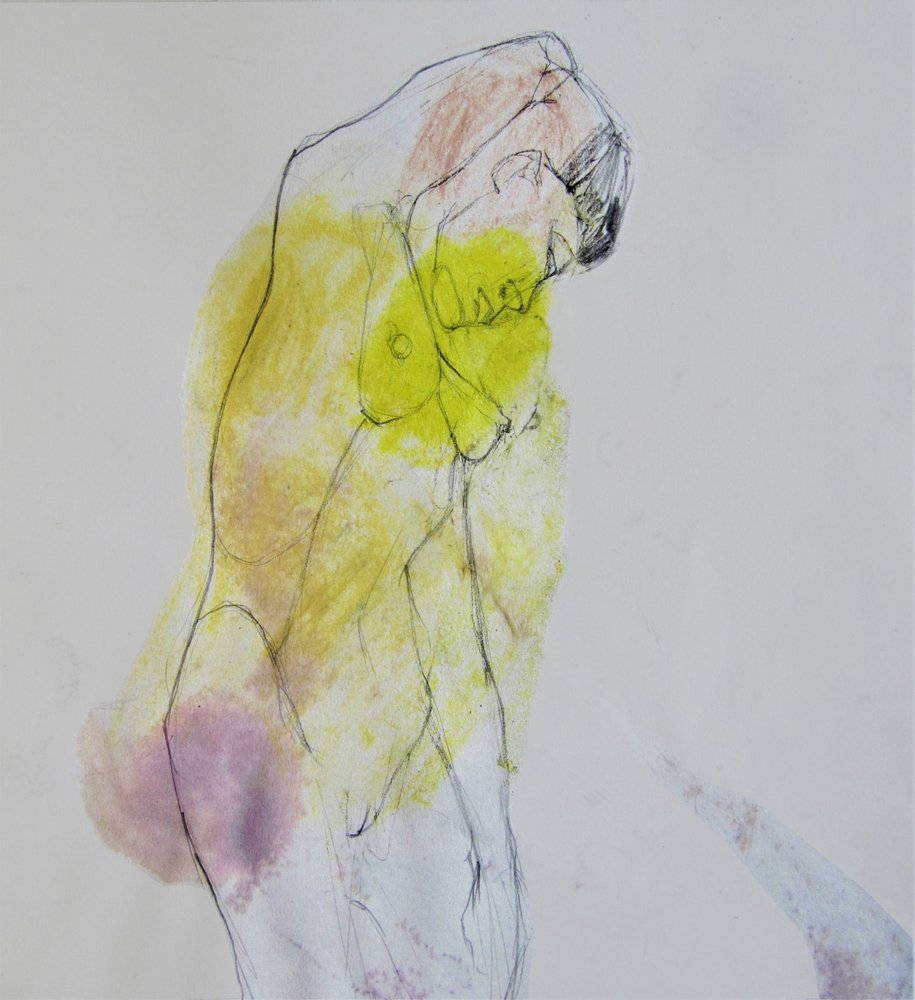 Yellow Nude Figure by Doris Schmitz