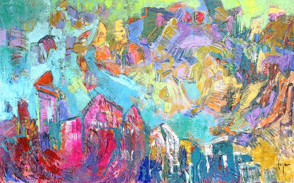 Vibrant City Abstract by Dorothy Fagan