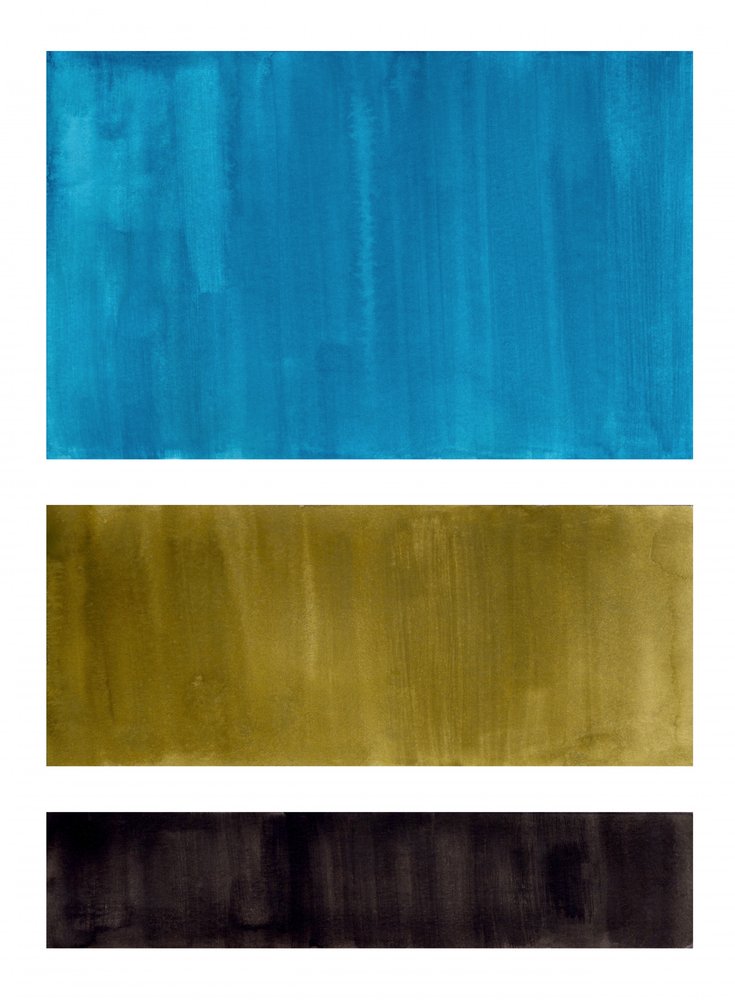 Painted Blue Gold Blocks by Ejaaz Haniff
