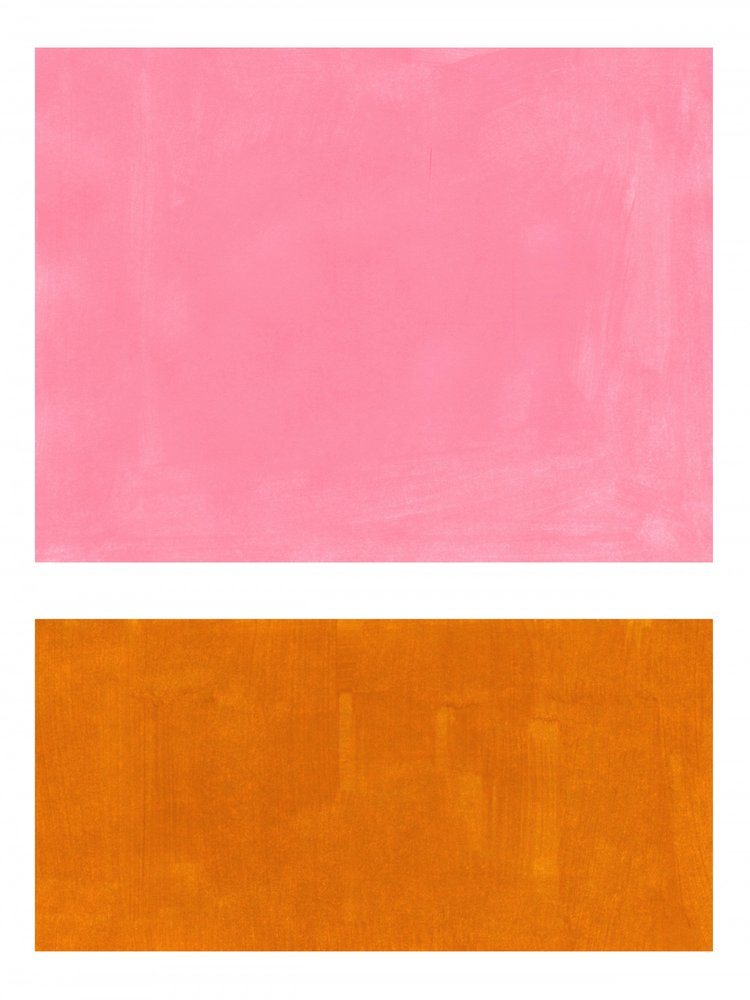 Pink Orange Abstract Blocks by Ejaaz Haniff