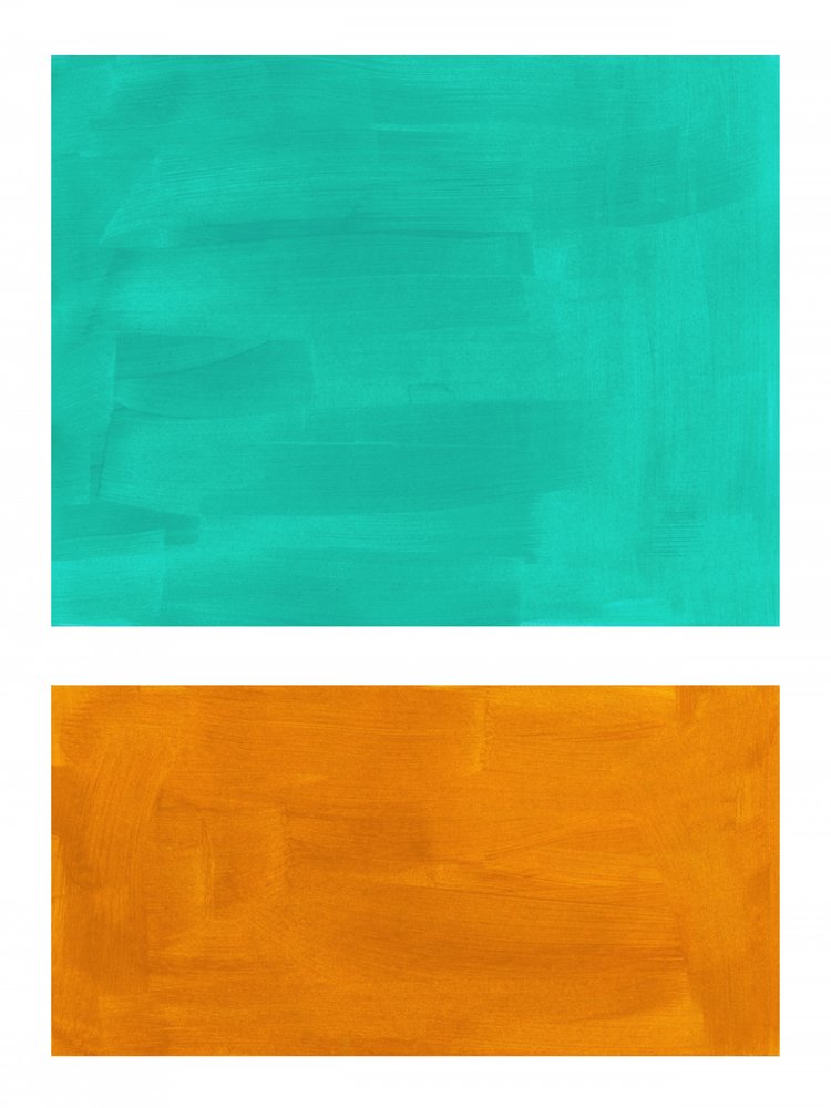 Vibrant Teal Orange Blocks by Ejaaz Haniff