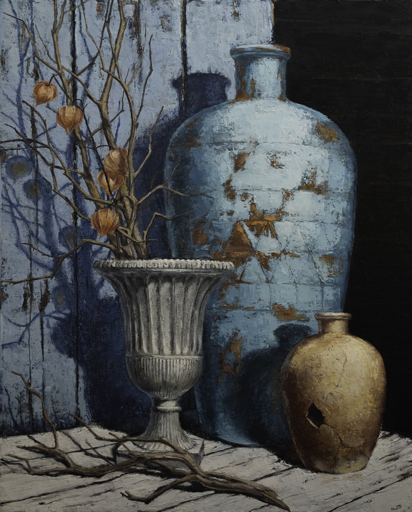 Distressed Blue Still Life by Ekaterina Andersson