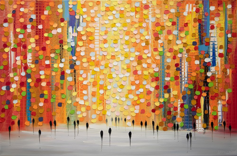 Colorful City Street by Ekaterina Ermilkina