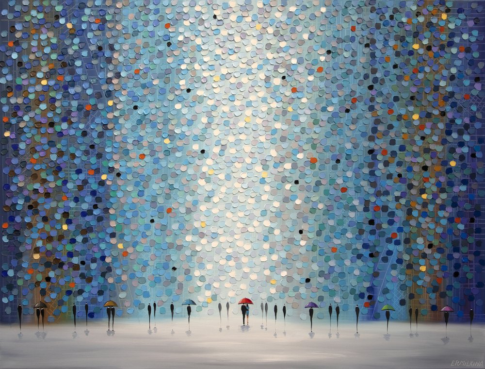 People Under Colorful Rain by Ekaterina Ermilkina
