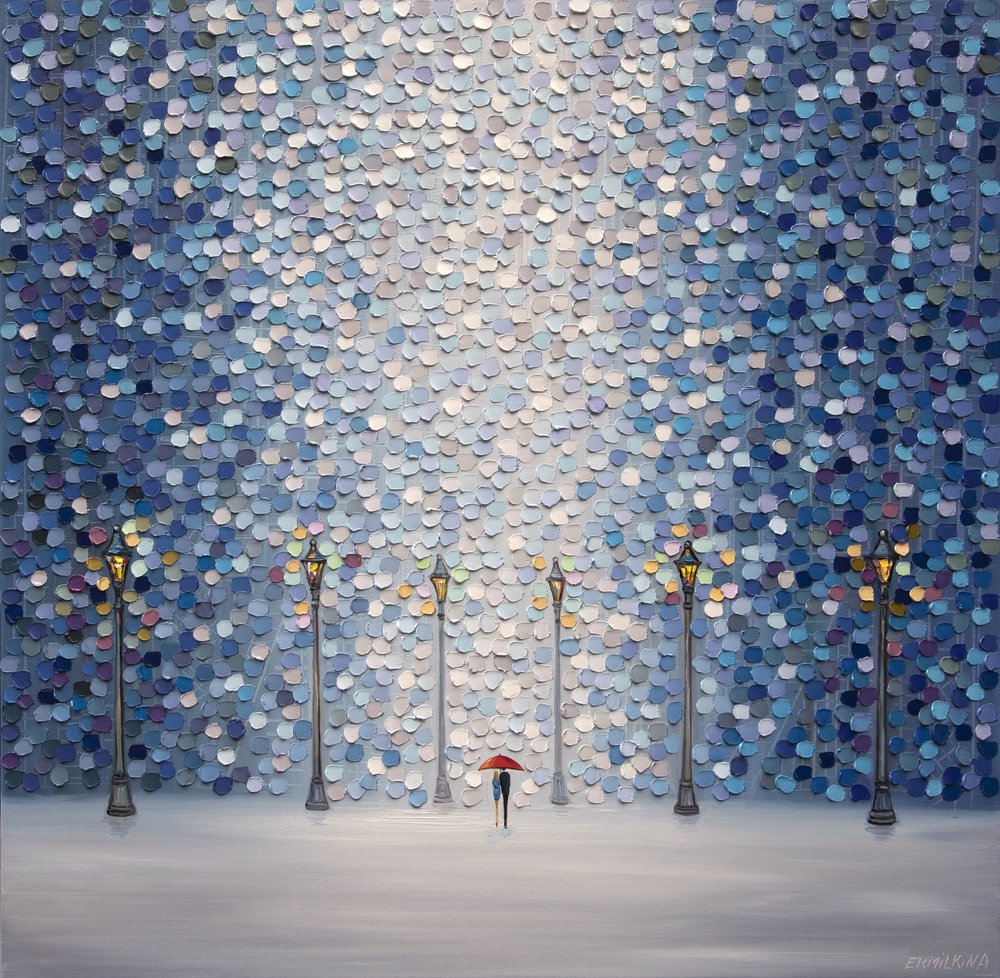 Red Umbrella Stroll by Ekaterina Ermilkina