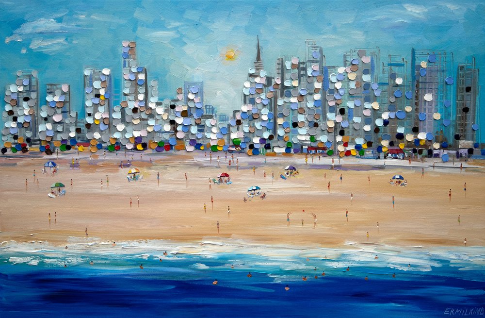 Vibrant City Beach by Ekaterina Ermilkina