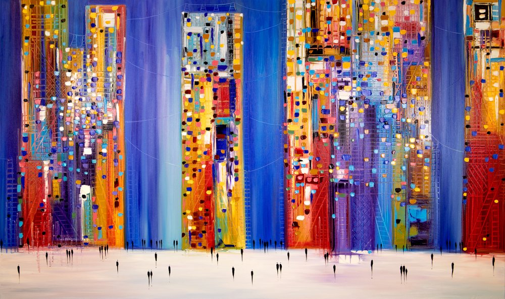 Vibrant City Night Lights by Ekaterina Ermilkina
