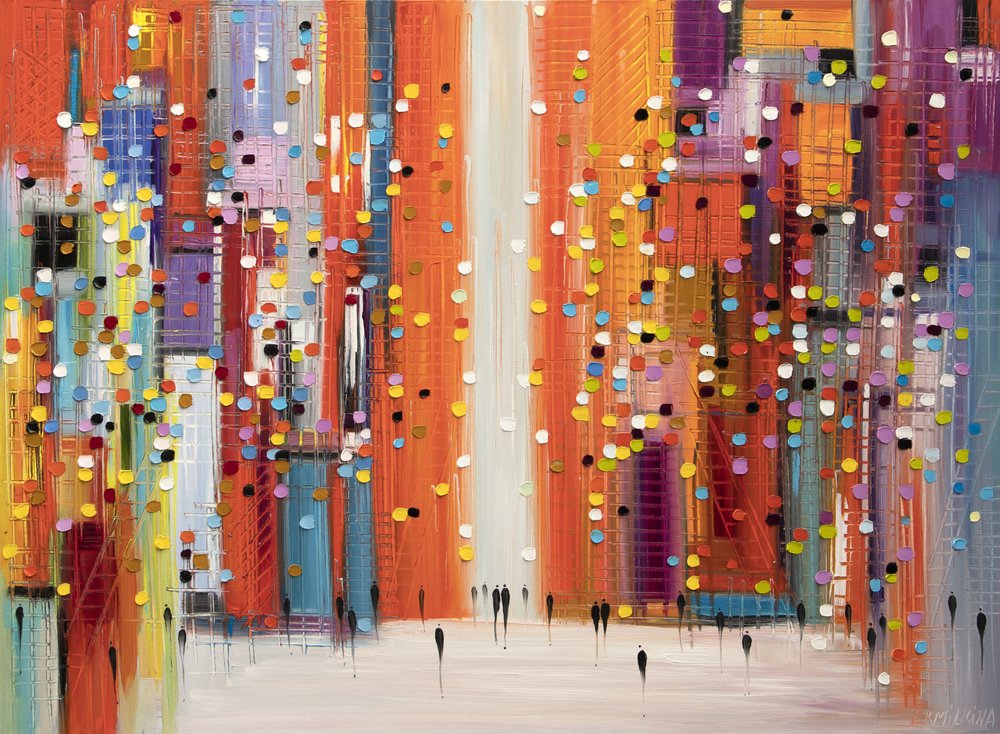 Vibrant City Street by Ekaterina Ermilkina