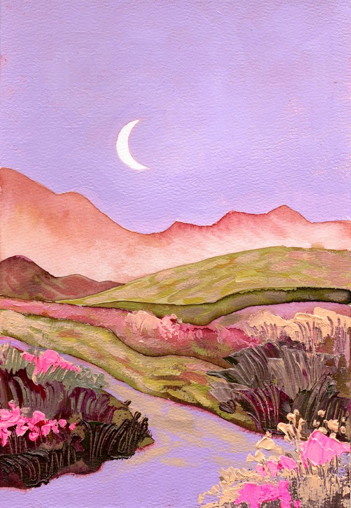 Moonlit Valley Path by Ekaterina Prisich