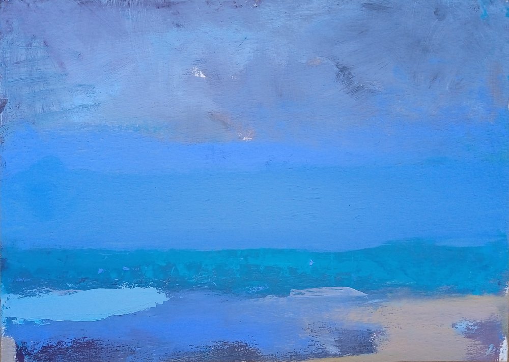 Blue Horizon Abstract by Elena Shraibman
