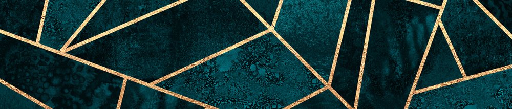 Elegant Teal Gold Pattern by Elisabeth Fredriksson