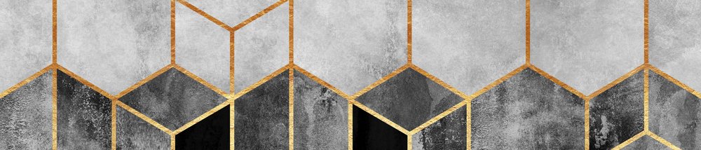 Golden Geometric Marble by Elisabeth Fredriksson