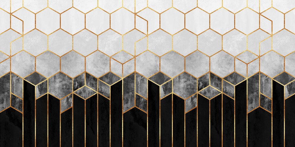 Modern Gold Hexagons by Elisabeth Fredriksson