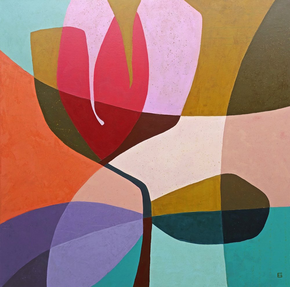 Vibrant Abstract Flower by Ellen Greup