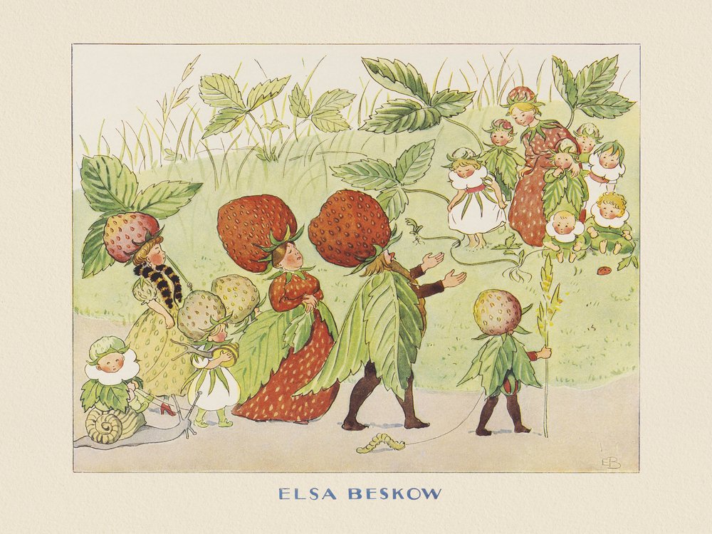 Lasse Liten in the Garden - The Strawberry Family by Elsa Beskow