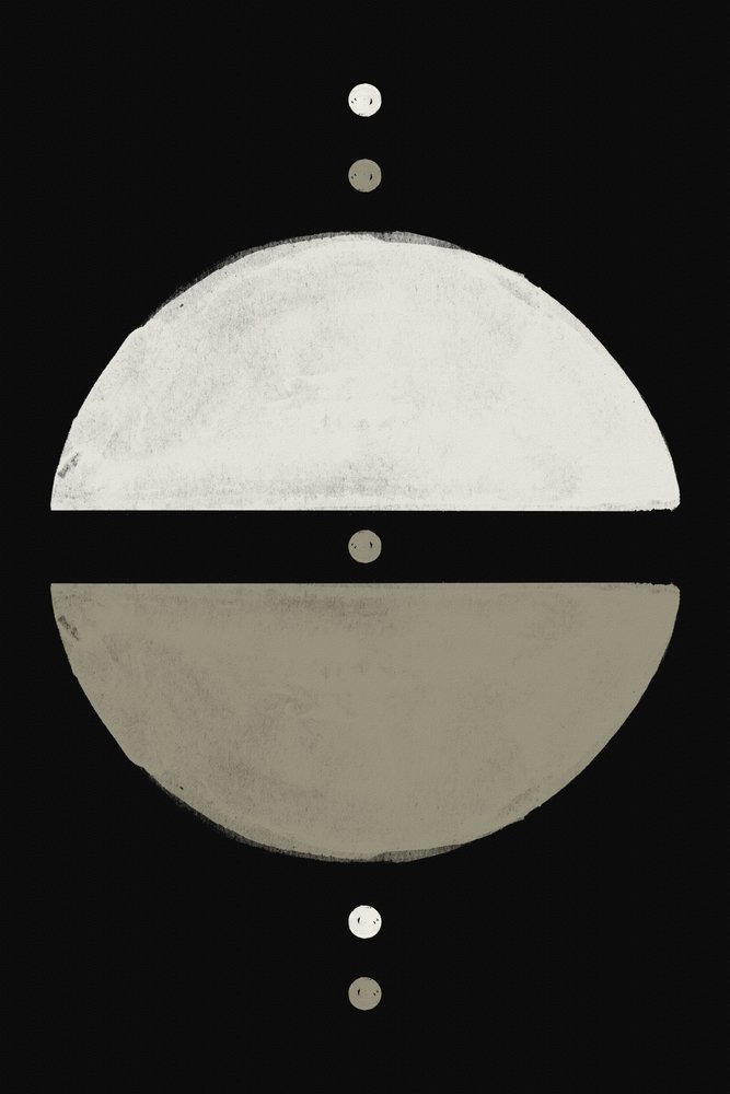Abstract Moon Duality by Ema Paraschiv