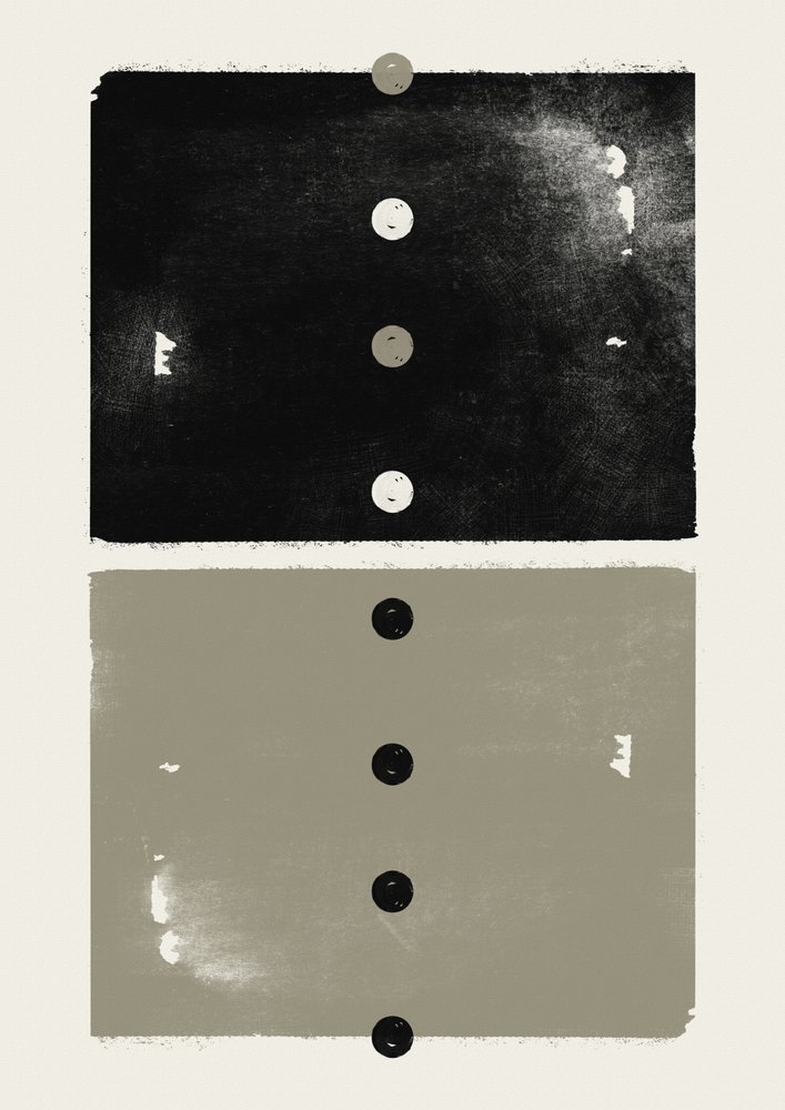 Geometric Black Grey Circles by Ema Paraschiv