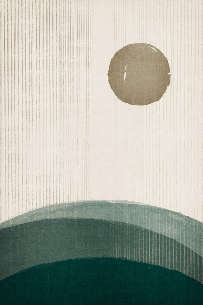 Minimal Sun Over Hills by Ema Paraschiv