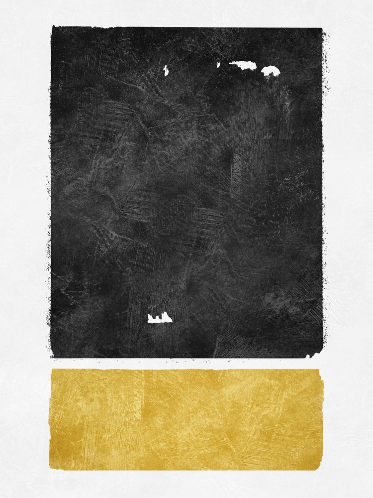 Textured Black Gold Abstract by Ema Paraschiv
