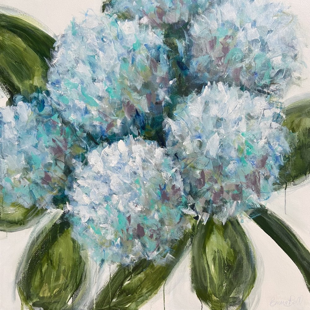Fresh Blue Hydrangeas by Emma Bell