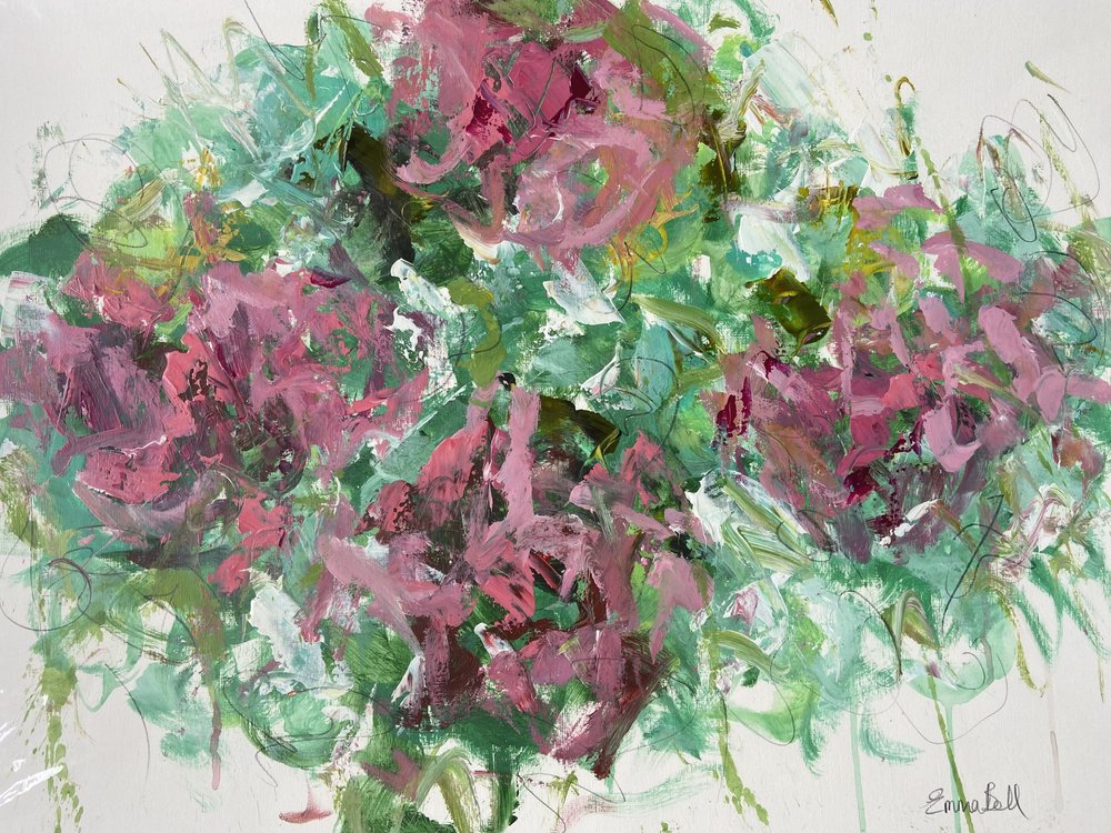Pink Floral Abstraction by Emma Bell