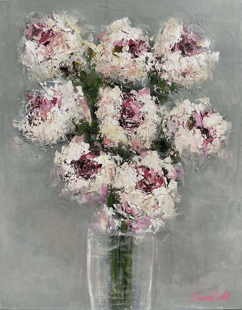 Soft Impasto Peonies by Emma Bell