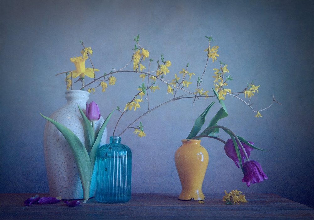 Spring Vases and Blooms by Fangping Zhou