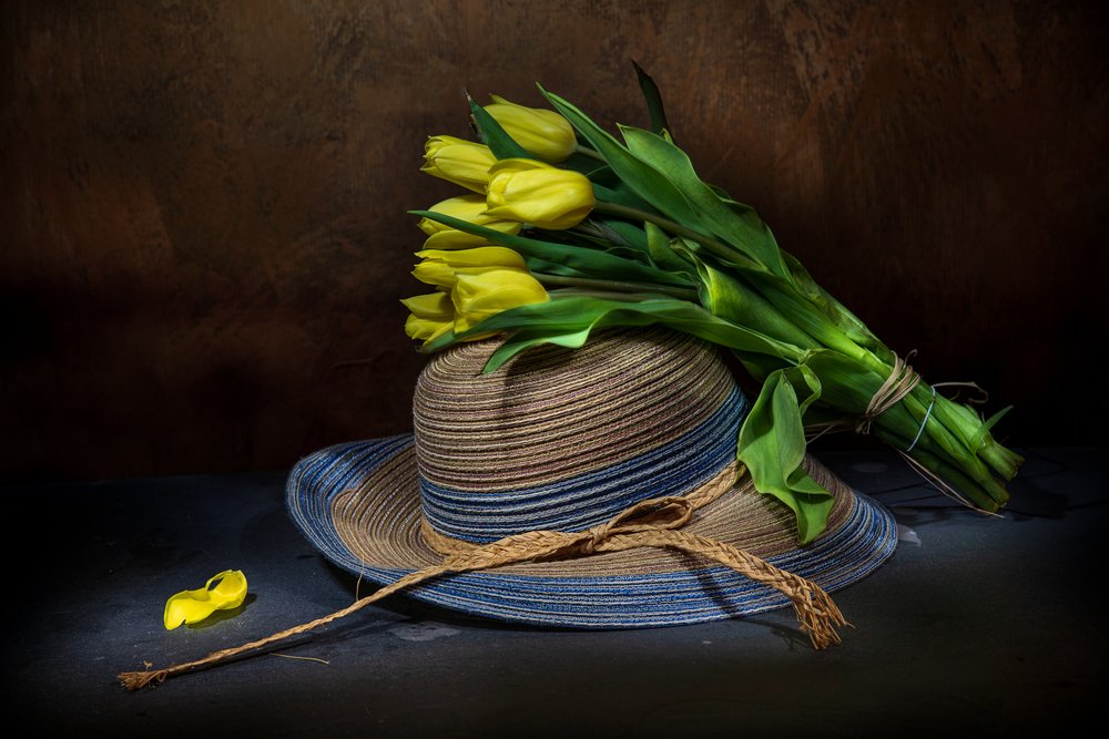 Fresh Tulips Straw Hat by Felice Angelino