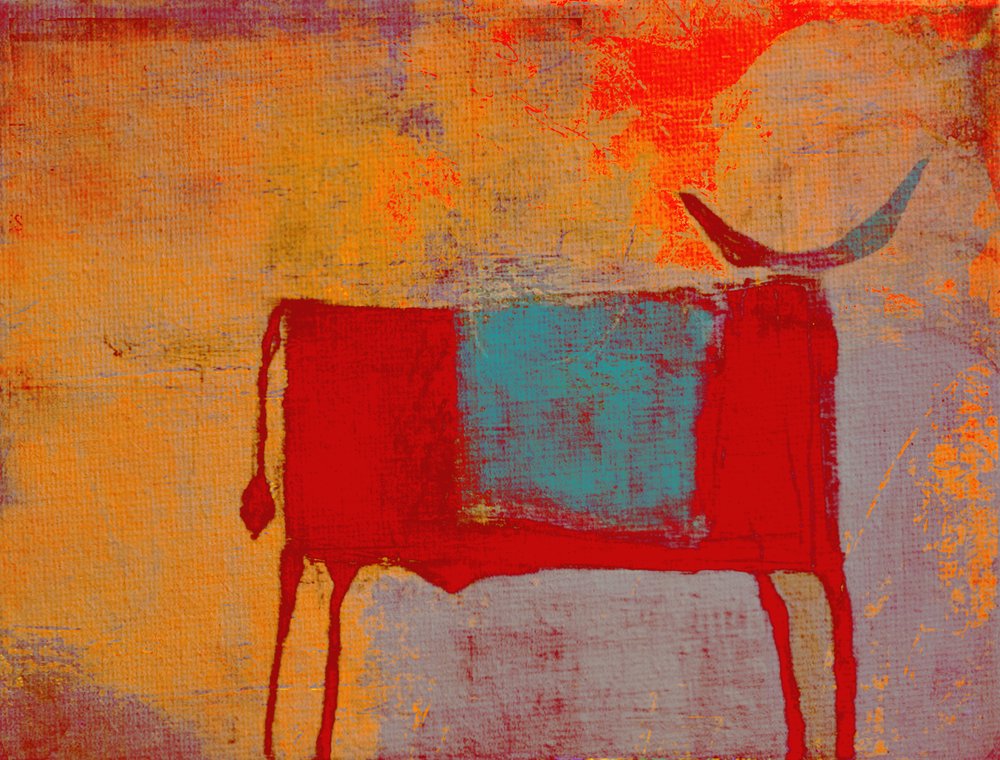 Vibrant Abstract Bull by Fernando Vieira