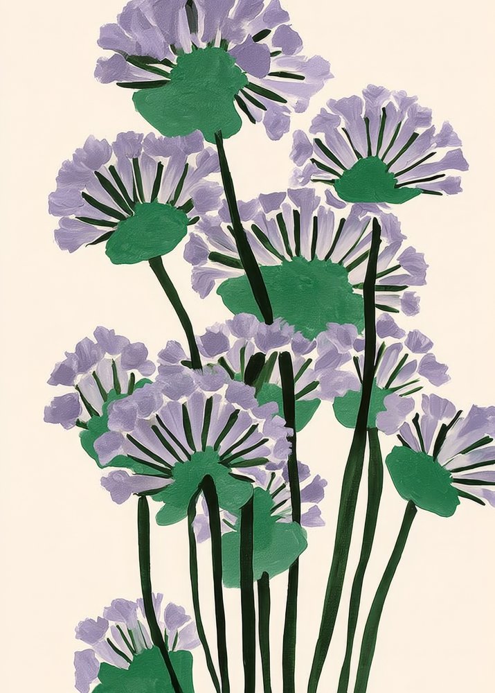 Abstract Purple Botanicals by Flow Line