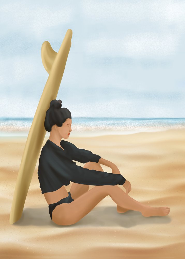 Beach Surf Woman by Flow Line