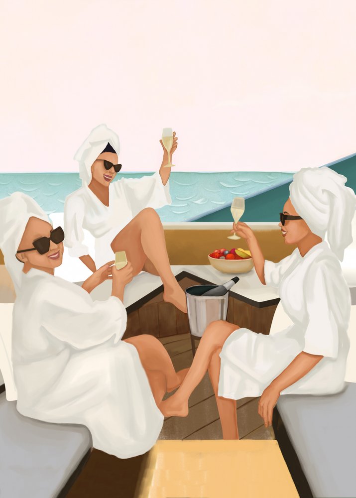 Champagne Yacht Relaxation by Flow Line