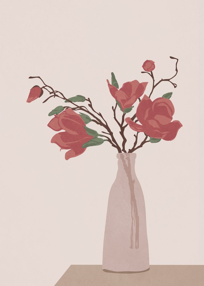Elegant Magnolia Vase by Flow Line