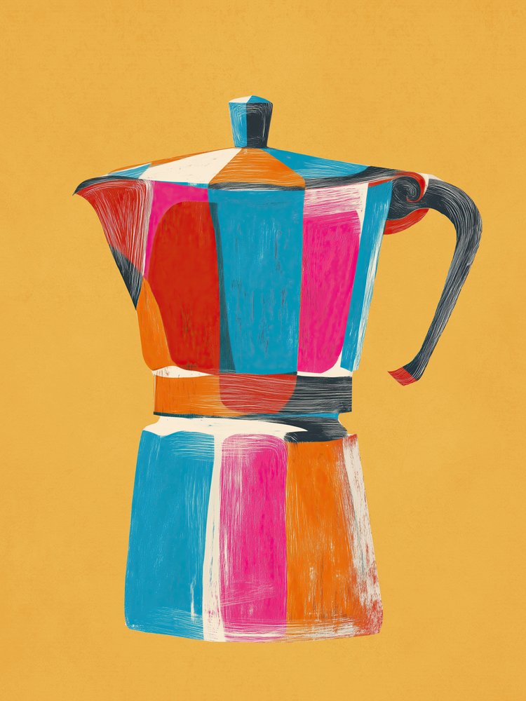Vibrant Moka Pot by Flow Line