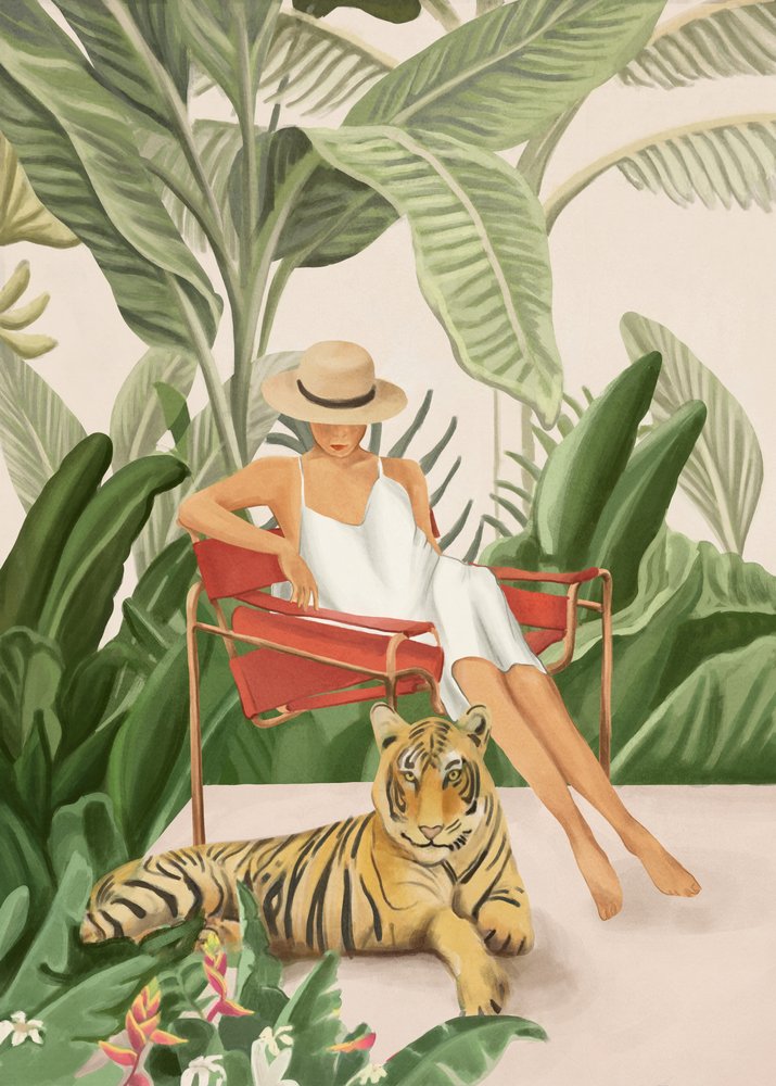 Woman Tiger Tropical Retreat by Flow Line