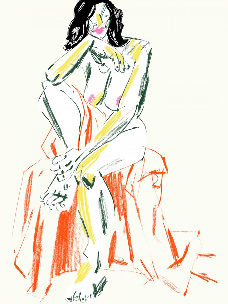 Confident Seated Nude by Francesco Gulina