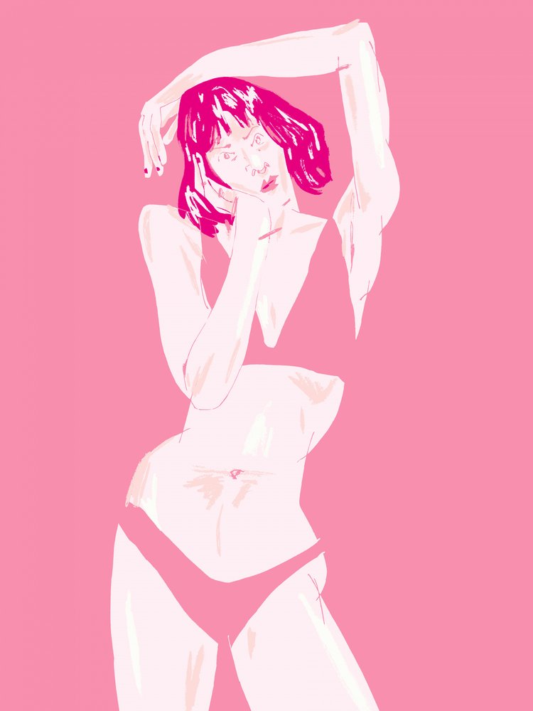 Pink Woman Posing by Francesco Gulina