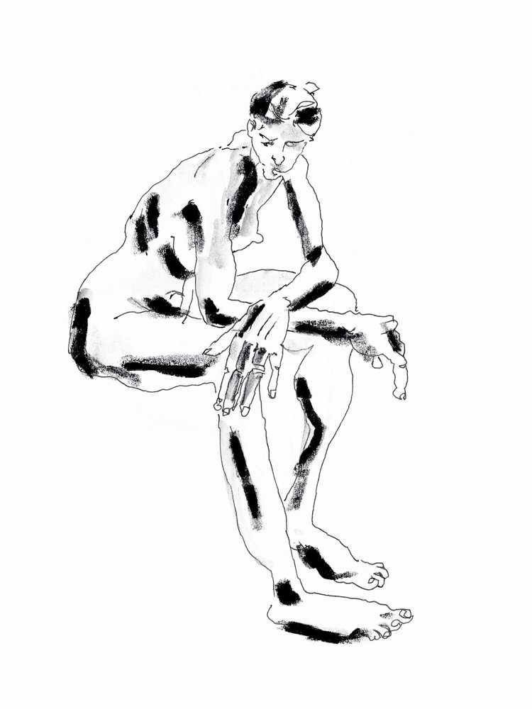 Seated Contemplative Figure by Francesco Gulina