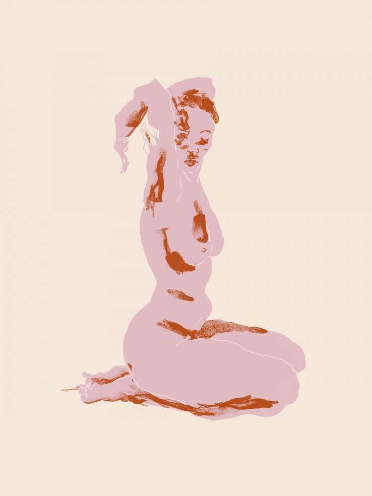 Seated Feminine Nude by Francesco Gulina