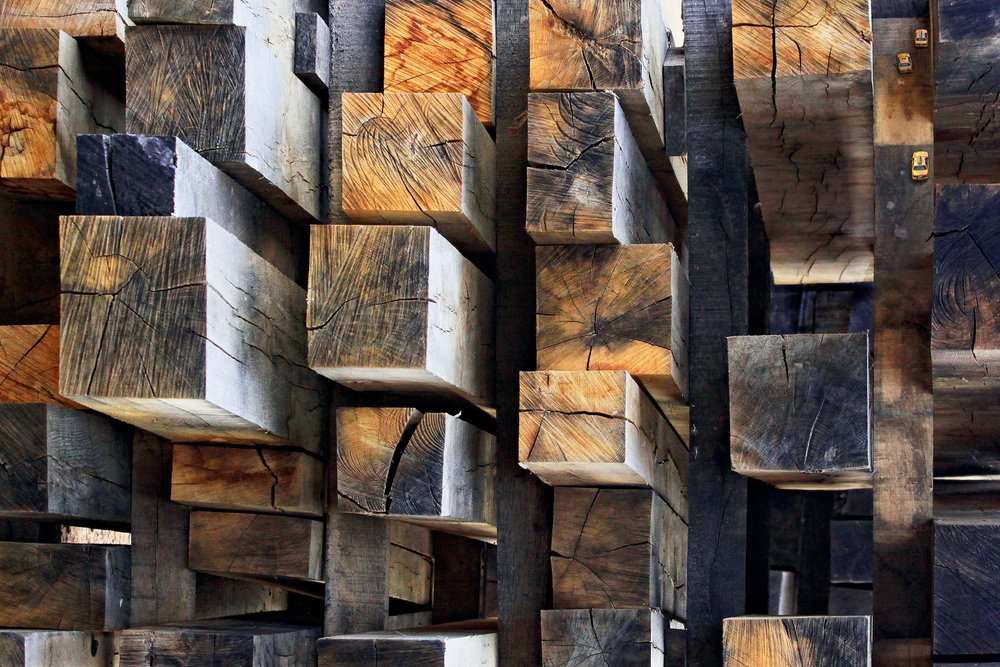 Rustic Stacked Wood Blocks by Francois Casanova
