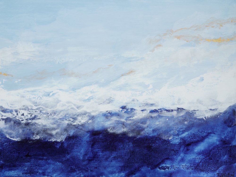 Deep Blue Ocean Waves by Françoise Wattré