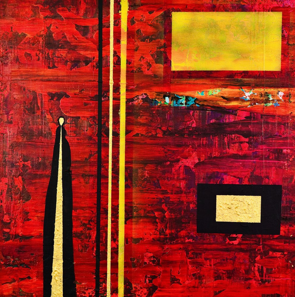 Abstract Figure Red Gold by Fredrik Olsen