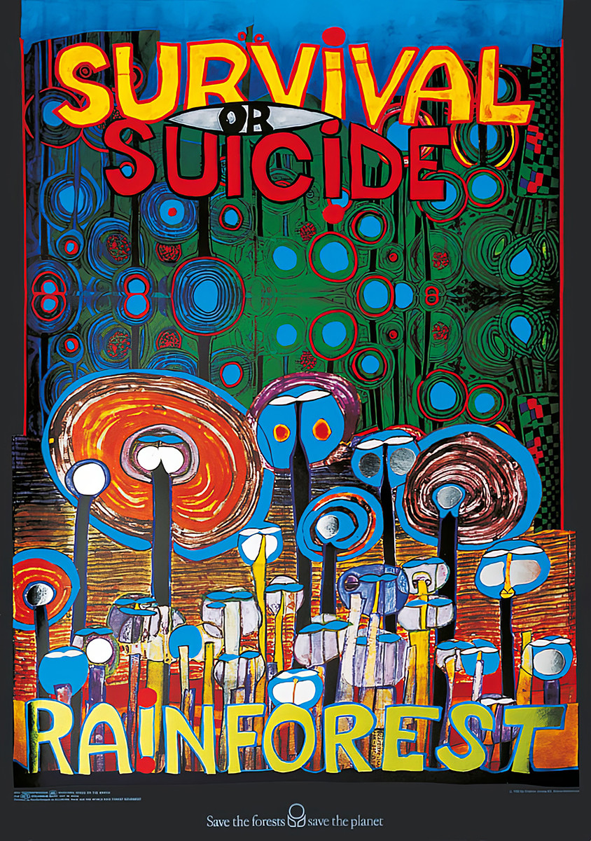 Survival or Suicide - Rainforest by Friedensreich Hundertwasser