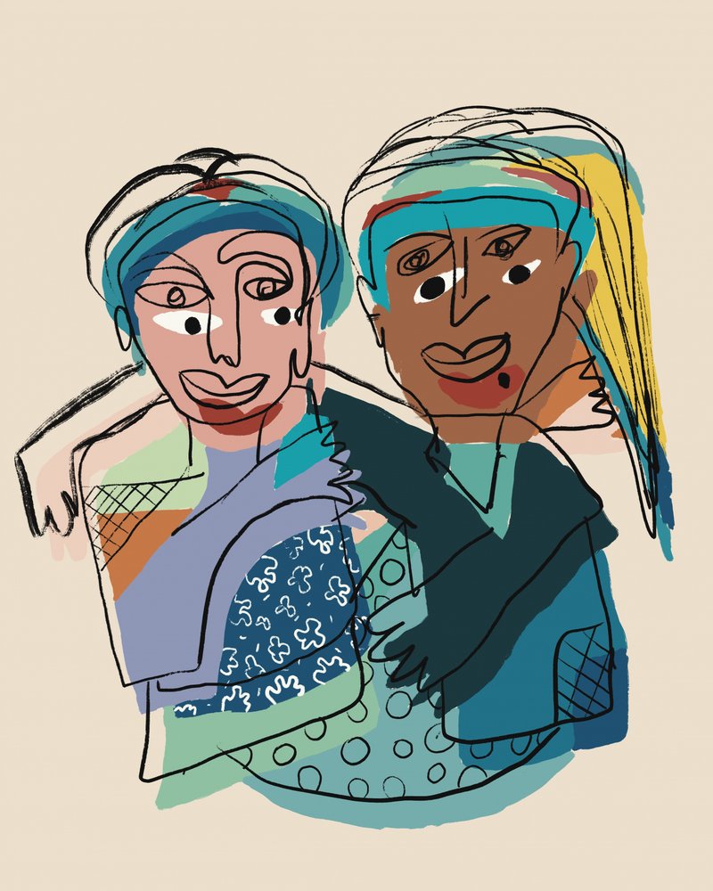 Colorful Friends Embrace by GIovanna Gil Alves