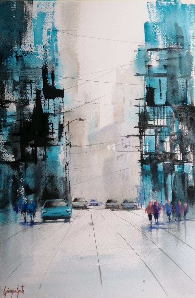 Abstract City Street by Giorgio Gosti
